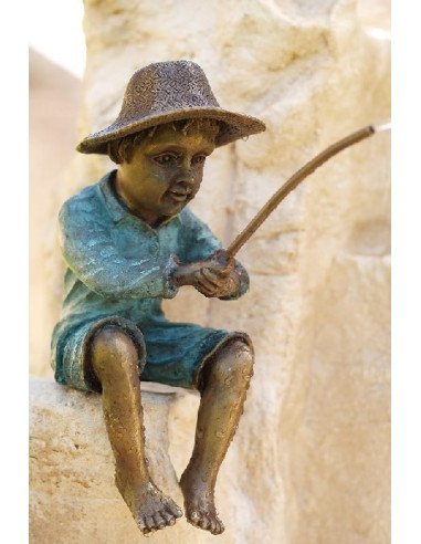 Vissertje fontein - bronzen beeld (AN1819BRW-V-F)