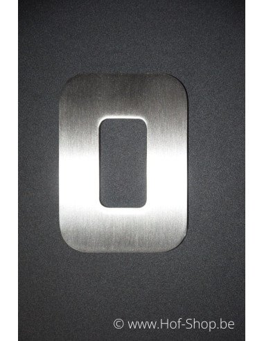 Numéro 0 avec espaceurs Design - acier inoxydable de 12 cm de haut