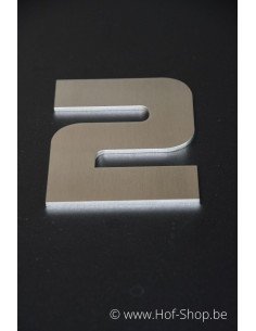 Numéro 2 avec espaceurs Design - acier inoxydable de 12 cm de haut