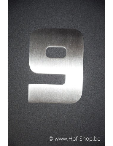 Numéro 9 avec espaceurs Design - acier inoxydable de 12 cm de haut
