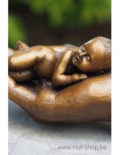 Bébé dans la main - statue en bronze (AN2270BR-B)