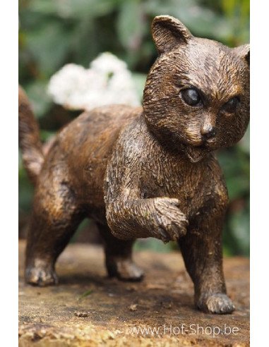 Kleine staande kat - bronzen beeld (AN2271BR-B)