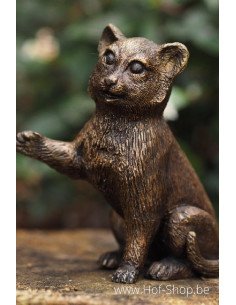 Kleine zittende kat - bronzen beeld (AN2272BR-B)