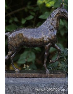 Cheval sur base rectangulaire - sculpture en bronze (AN2563BRW-HP)