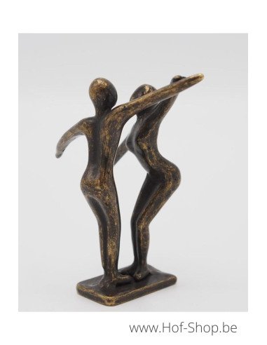 Klein modern danspaar - bronzen beeld (AN2828BR-BI)