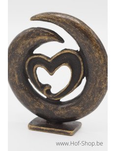 Mini modern hart - bronzen beeld (AN2834BR-BI)