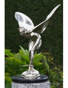 Vliegende vrouw verzilverd - bronzen beeld (AN1814BR-DB)