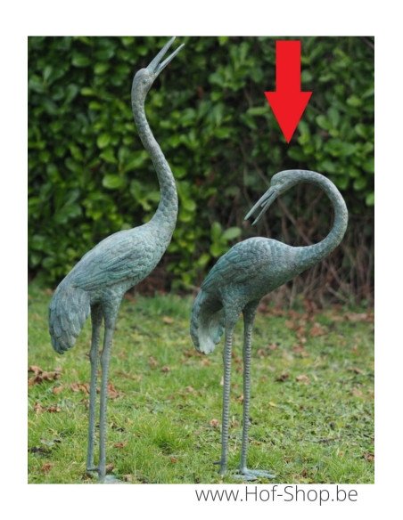 Kraanvogel met hoofd naar beneden - bronzen beeld (AN9471BR-V-F)