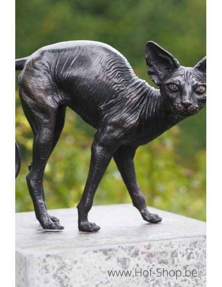 Chat nu debout - statue en bronze (BS1419B)