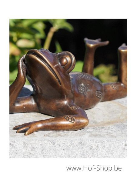 Liggende kikker - bronzen beeld (BS61102)
