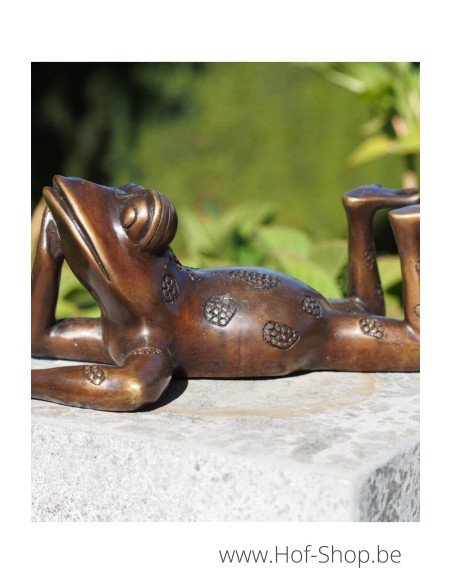 Liggende kikker - bronzen beeld (BS61102)