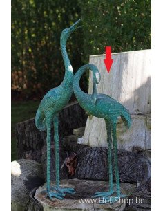 Kraanvogel met hoofd naar beneden - bronzen beeld (BS62116-2)