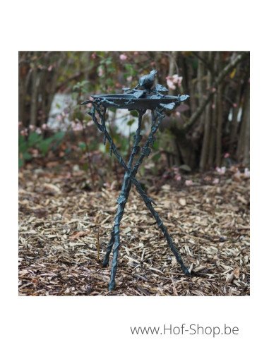 Bain d'oiseaux moyen - statue en bronze (GA0067BR-V)