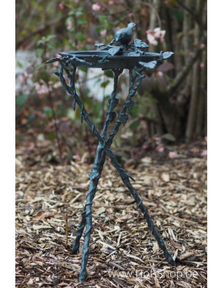 Medium vogelbad - bronzen beeld (GA0067BR-V)