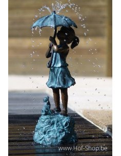 Fille sous parapluie - statue en bronze (GA0301BR-V-F)
