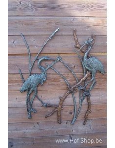 Reigers muurdecoratie - bronzen beeld (HW0414BR-V)