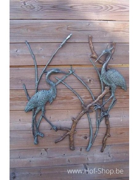 Décoration murale hérons - statue en bronze (HW0414BR-V)