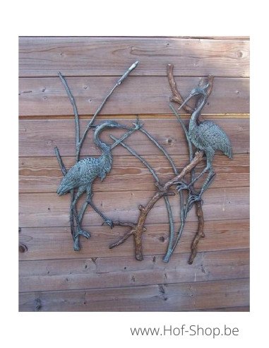 Décoration murale hérons - statue en bronze (HW0414BR-V)