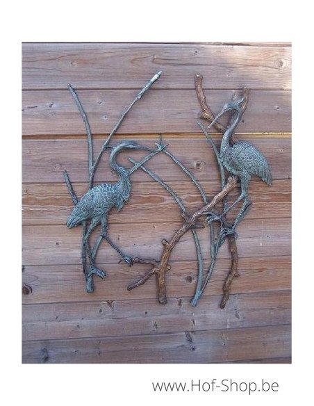 Décoration murale hérons - statue en bronze (HW0414BR-V)