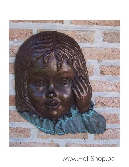 Meisjesgezicht muurdecoratie - bronzen beeld (HW0851BR-B)