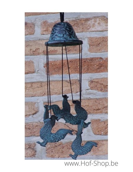 Carillons éoliens en bronze avec coqs - statue en bronze (WC0099BR-V)