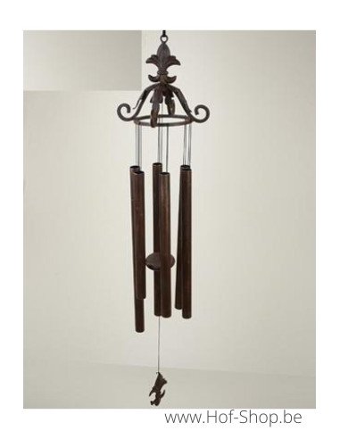 Windgong met Franse lelie - bronzen beeld (WC0099BR-V)