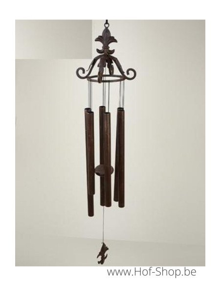 Windgong met Franse lelie - bronzen beeld (WC0099BR-V)