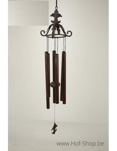 Windgong met Franse lelie - bronzen beeld (WC0099BR-V)