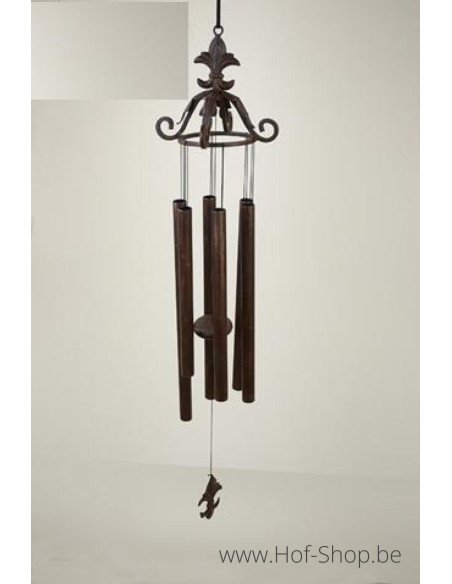 Windgong met Franse lelie - bronzen beeld (WC0099BR-V)