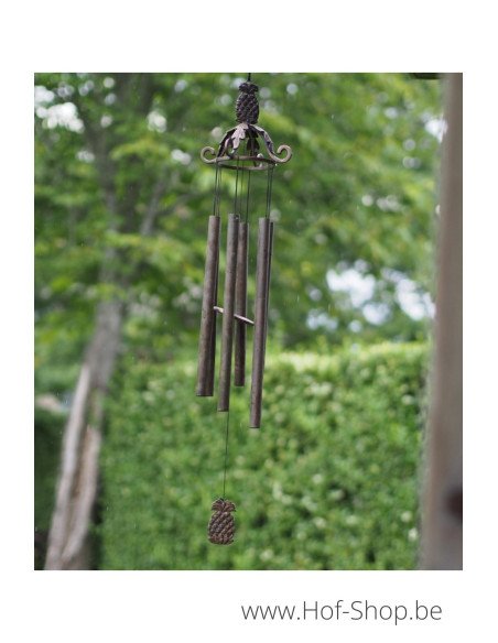 Windgong met noot - bronzen beeld (WC0165BR-B)