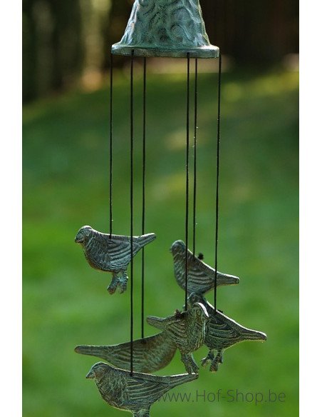 Carillon éoliens avec des oiseaux - statue en bronze (WC0165BR-B)