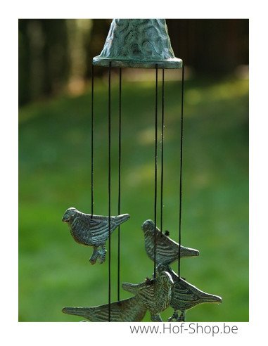 Carillon éoliens avec des oiseaux - statue en bronze (WC0165BR-B)