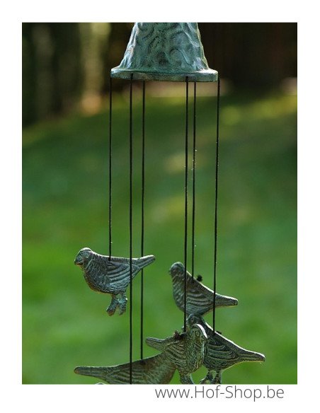 Carillon éoliens avec des oiseaux - statue en bronze (WC0165BR-B)