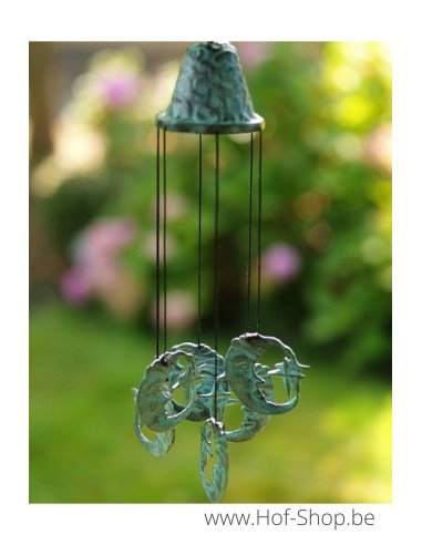 Windgong met maantjes - bronzen beeld (WC0165BR-B)