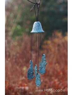 Windgong met konijntjes - bronzen beeld (WC15149V)