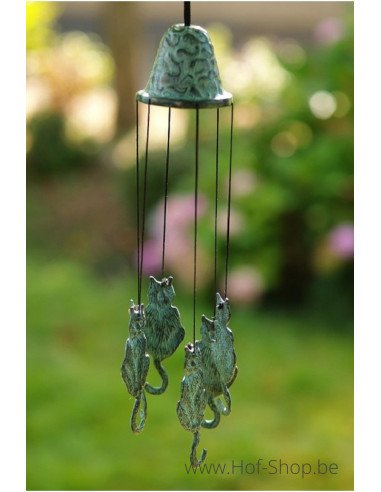 Carillon éoliens avec des chats - statue en bronze (WC6809V)