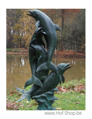 Fontaine aux quatre dauphins - statue en bronze (B586)