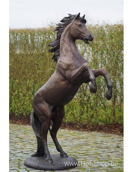 Steigerend paard - bronzen beeld (B1109R)