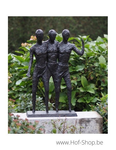 3 mannen modern - bronzen beeld (B1189)
