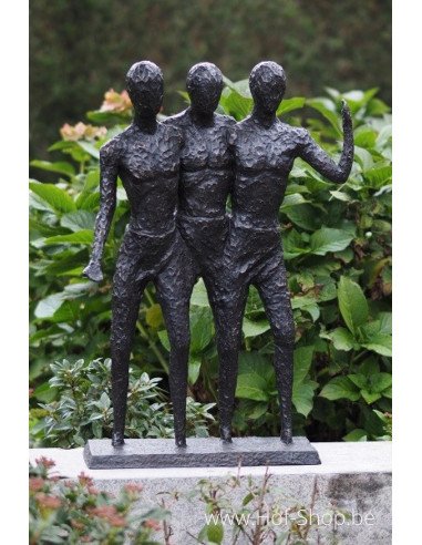 3 mannen modern - bronzen beeld (B1189)