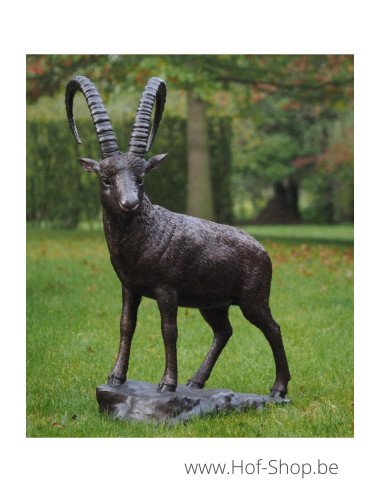 Staande steenbok - bronzen beeld (B1276)