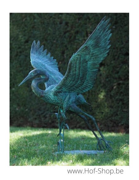 Grue volante - statue en bronze (B1364)