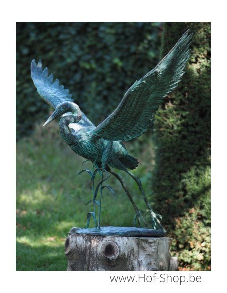 Vliegende kraanvogel - bronzen beeld (B1364)