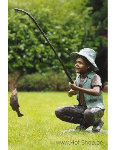 Visser - bronzen beeld (B50608)