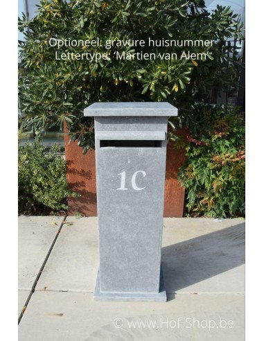 Promo 5 met nummergravure - brievenbus arduin