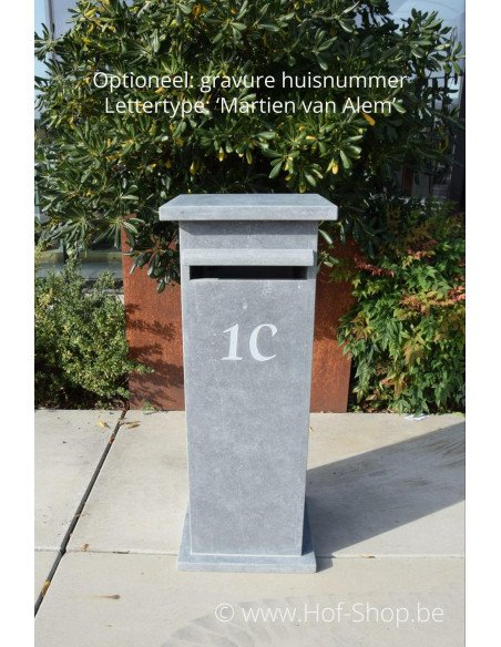Promo 5 met nummergravure - brievenbus arduin