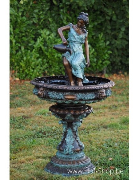 Fontein vrouw met kruik - bronzen beeld (B52290)