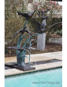 Fontaine des 4 canards - statue en bronze (B52465)