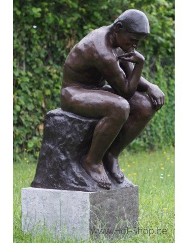 Le grand penseur de Rodin - statue en bronze (B55675)