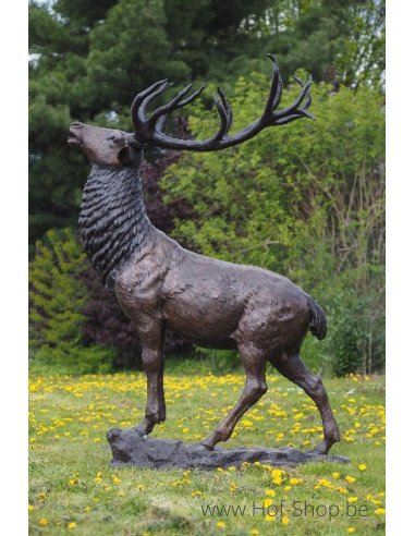 Grand cerf - statue en bronze (B67010)